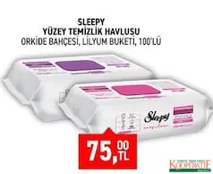 SLEEPY YÜZEY TEMİZLİK HAVLUSU 100'LÜ fiyat ve kampanya bilgisi